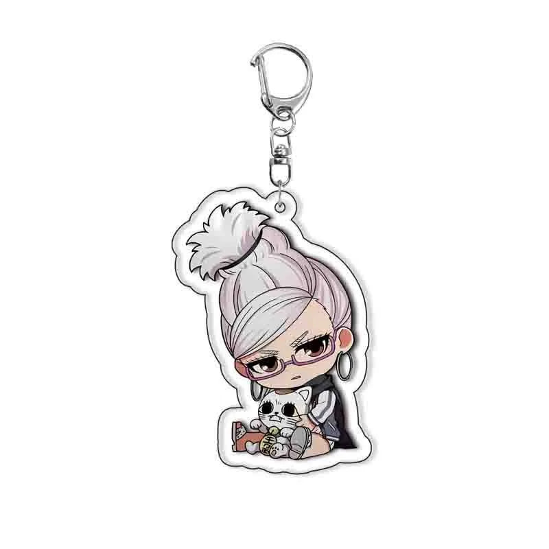 6pcs/set Anime DAN DA DAN Keychain Man Key Chain for Accessories Cute Bag Pendant Key Ring Acrylic Cartoon for Friends wholesale