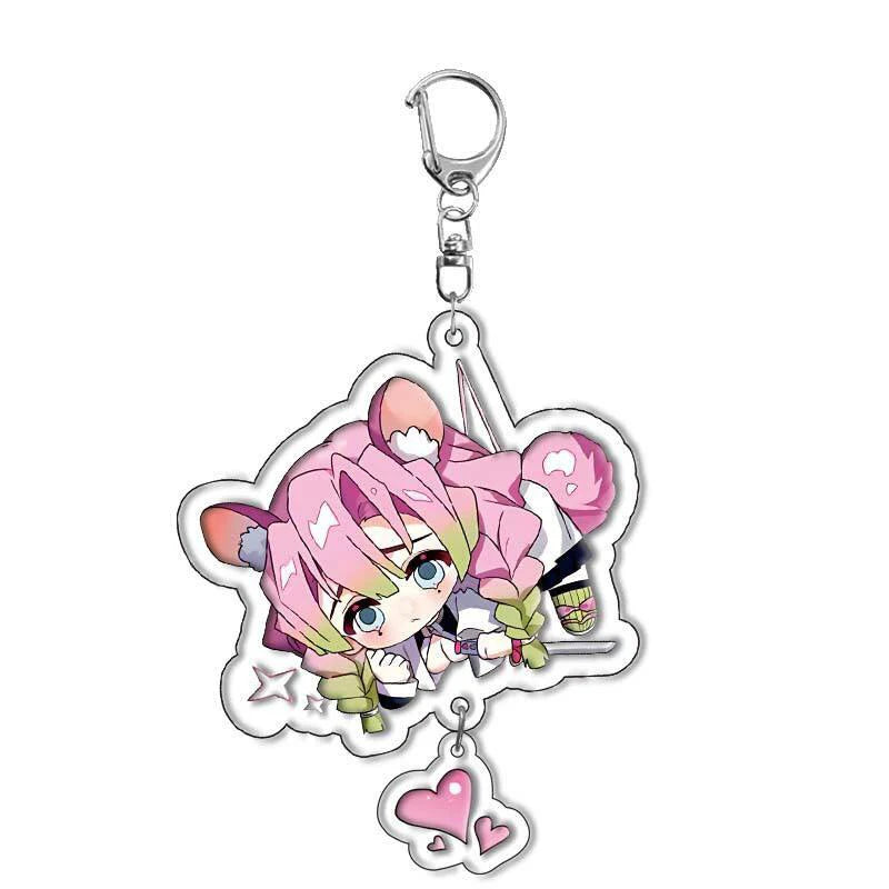 Demon Slayer Anime Peripheral Keychain Tanjiro And Nezuko High-Value Acrylic Bag Pendant Funny Cartoon Key Backpack Keychain