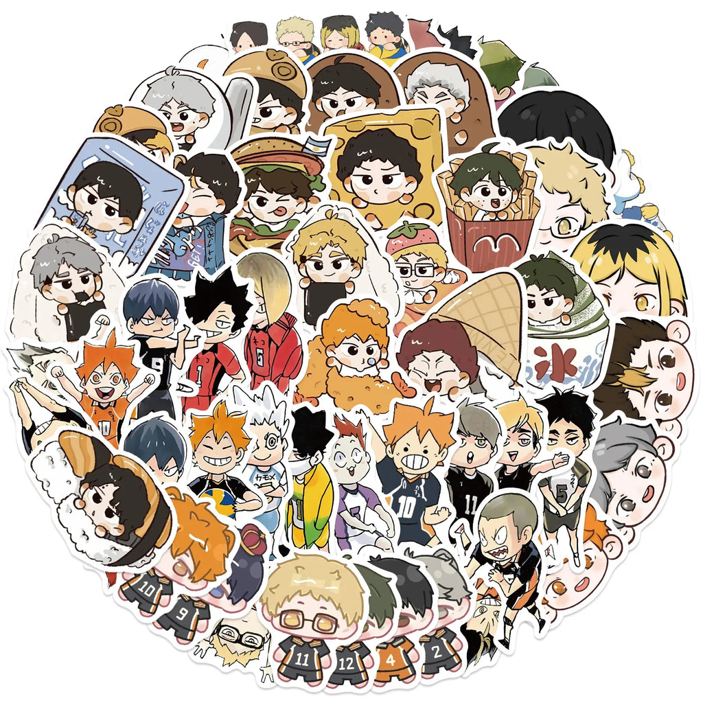 10/50PCS Volleyball Haikyuu! Graffiti Stickers Anime for Phone Bottle Scrapbook Travel Bag DIY Aesthetic Decals Creative Gifts