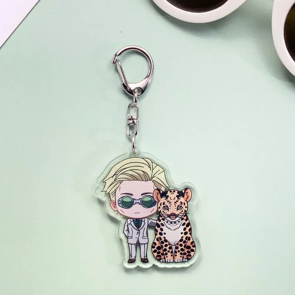 12PCS Anime Jujutsu Kaisen Acrylic Car Keychain Accessories Cartoon Creative Bag Charm Funny Key Holder Backpack Pandent Keyring