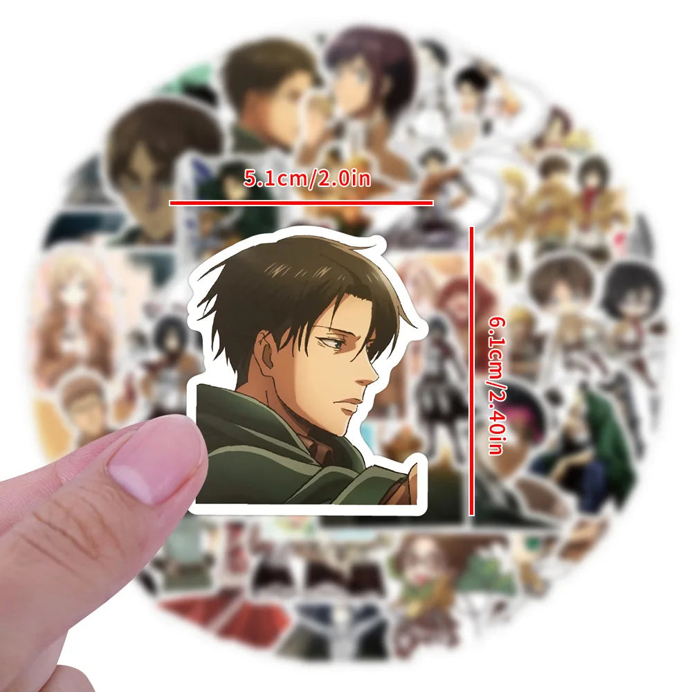 50Pcs Attack on Titan Stickers DIY Stickers Scrapbooking Phone Luggage Skateboard Waterproof Decals