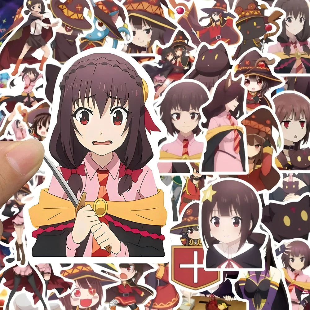 10/30/50pcs KONOSUBA An Explosion On This Wonderful World Stickers Waterproof DIY Water Bottle Laptop Phone Cute Cartoon Decals