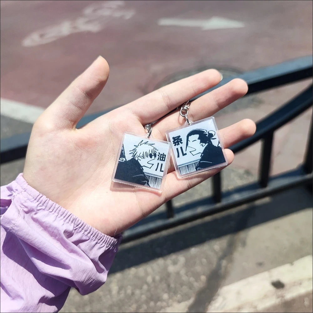 Anime Satoru Gojo Geto Suguru Key Chain Cute Bag Backpack Pendant Acrylic Couple Keychains Accessories ﻿