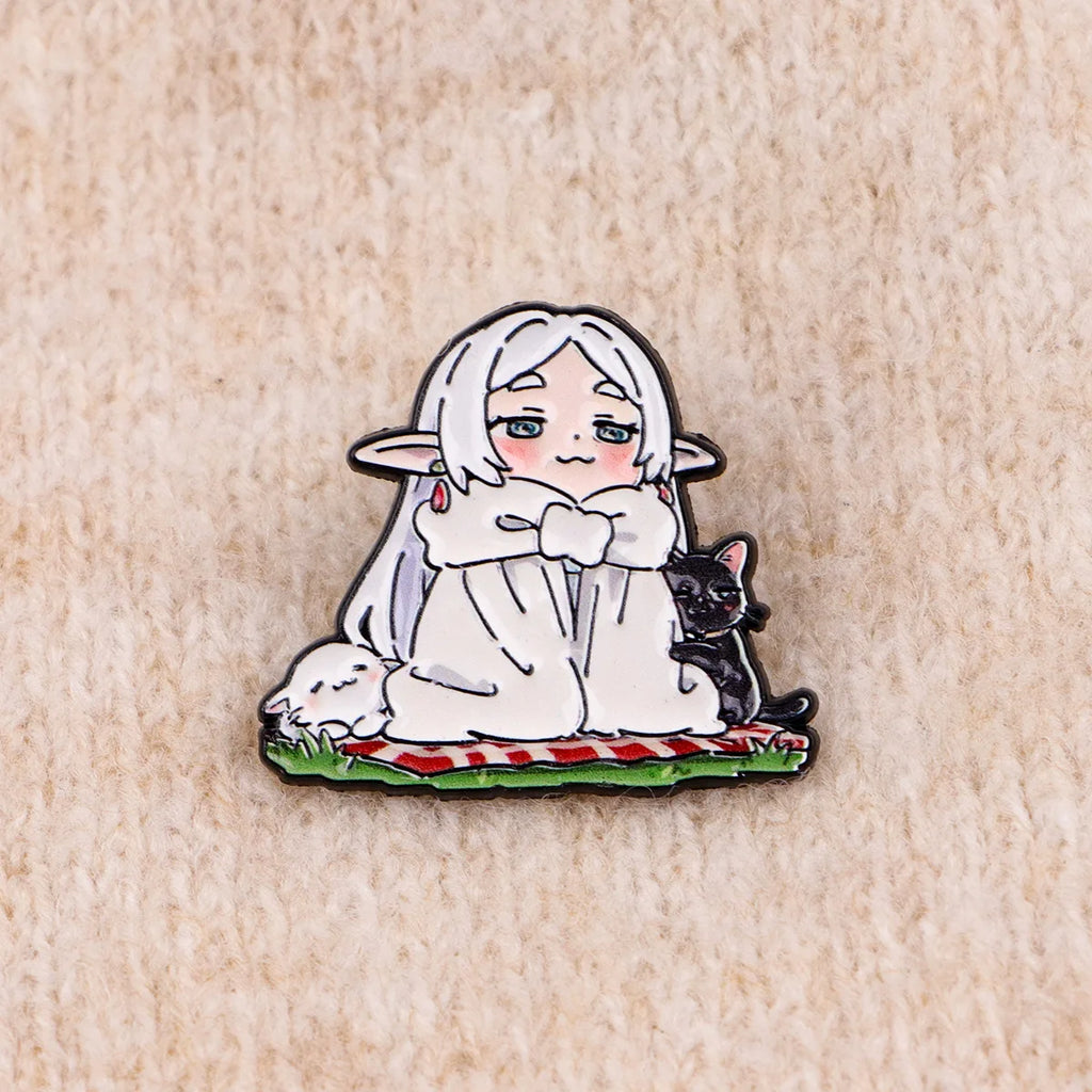 Frieren Anime Girl Enamel Pin Manga Badges on Backpack Women's Brooches Hat Lapel Pins Cosplay Accessories Fans Gifts
