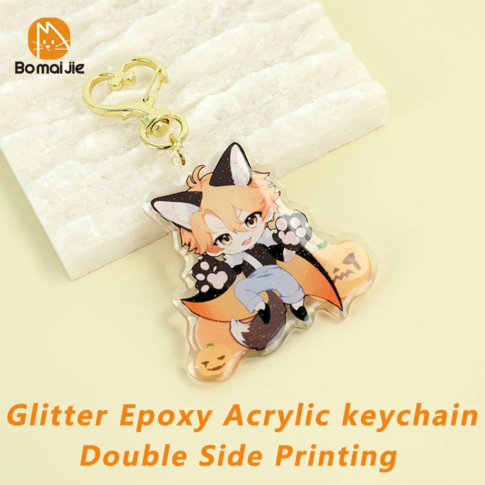 Custom Keychain Cartoon Acrylic Key Chain Photo Customized Anime Charms Hologram Clear Personalized Designer Car Keychains