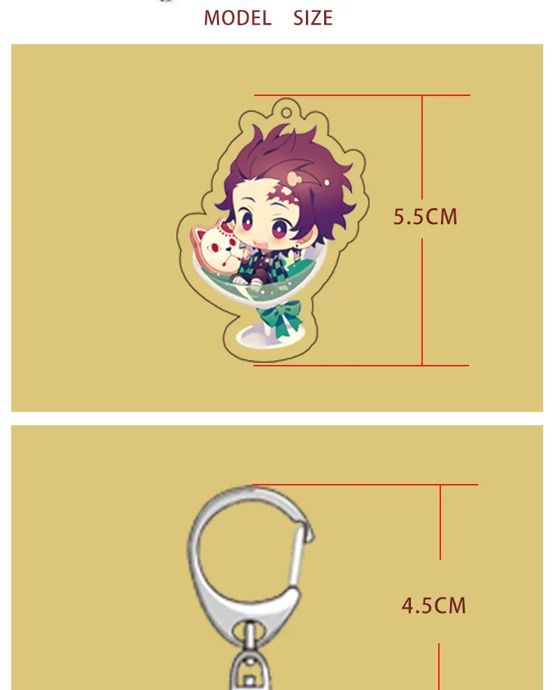 Demon Slayer Kimetsu no Yaiba Tanjiro Kamado Nezuko Acrylic Keychain Pendant Anime Merchandise Custom Wholesale In Stock Bulk