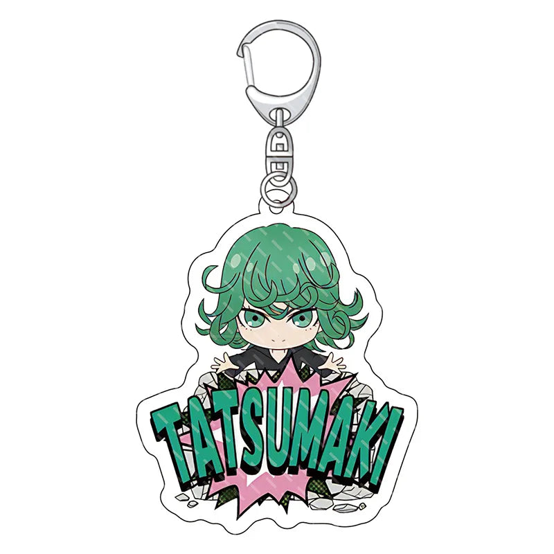 Acrylic One Punch Man Anime Keychain Llavero Lovely Bag Charms Pendant Friends Gift Fans Fun Key Chain Cute Souvenir Kingring