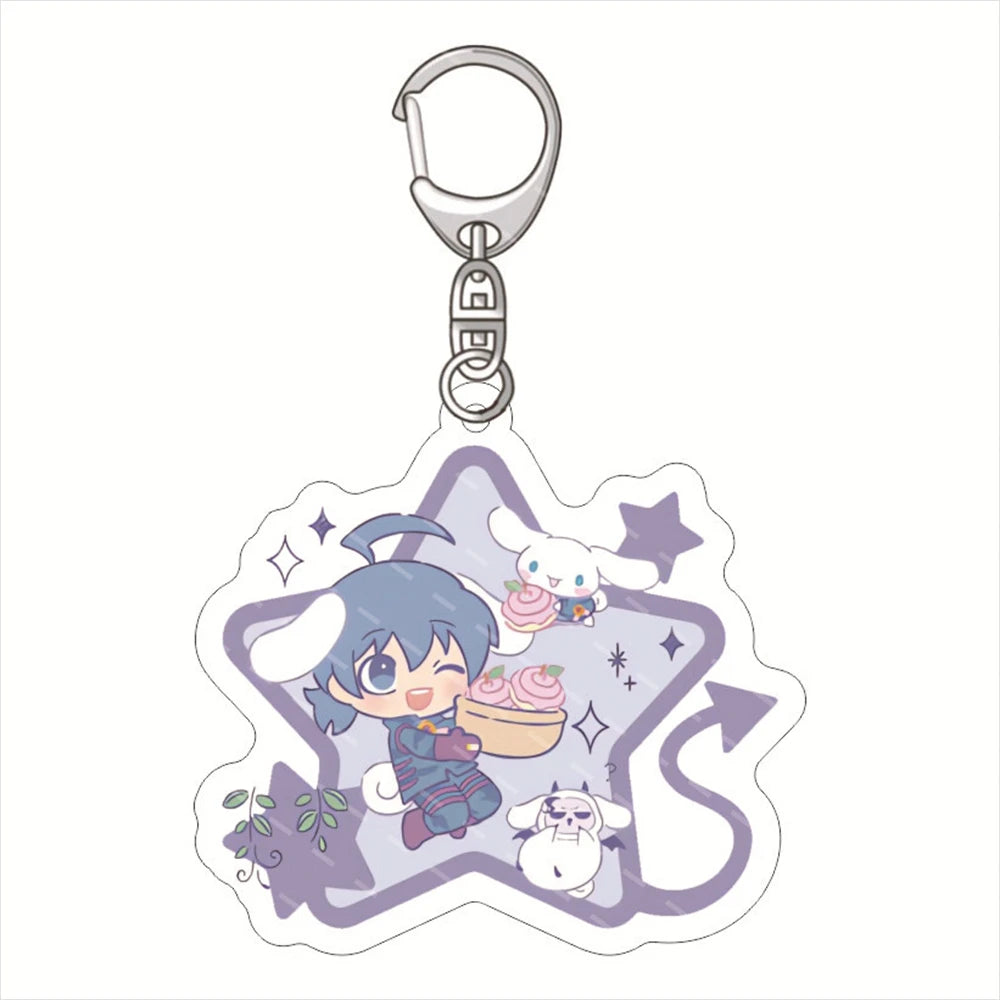Anime Welcome To Demon-School Iruma-kun Keychain Figure Suzuki Iruma Valac Clara Key Chain Acrylic Keyring Car Bag Decoration