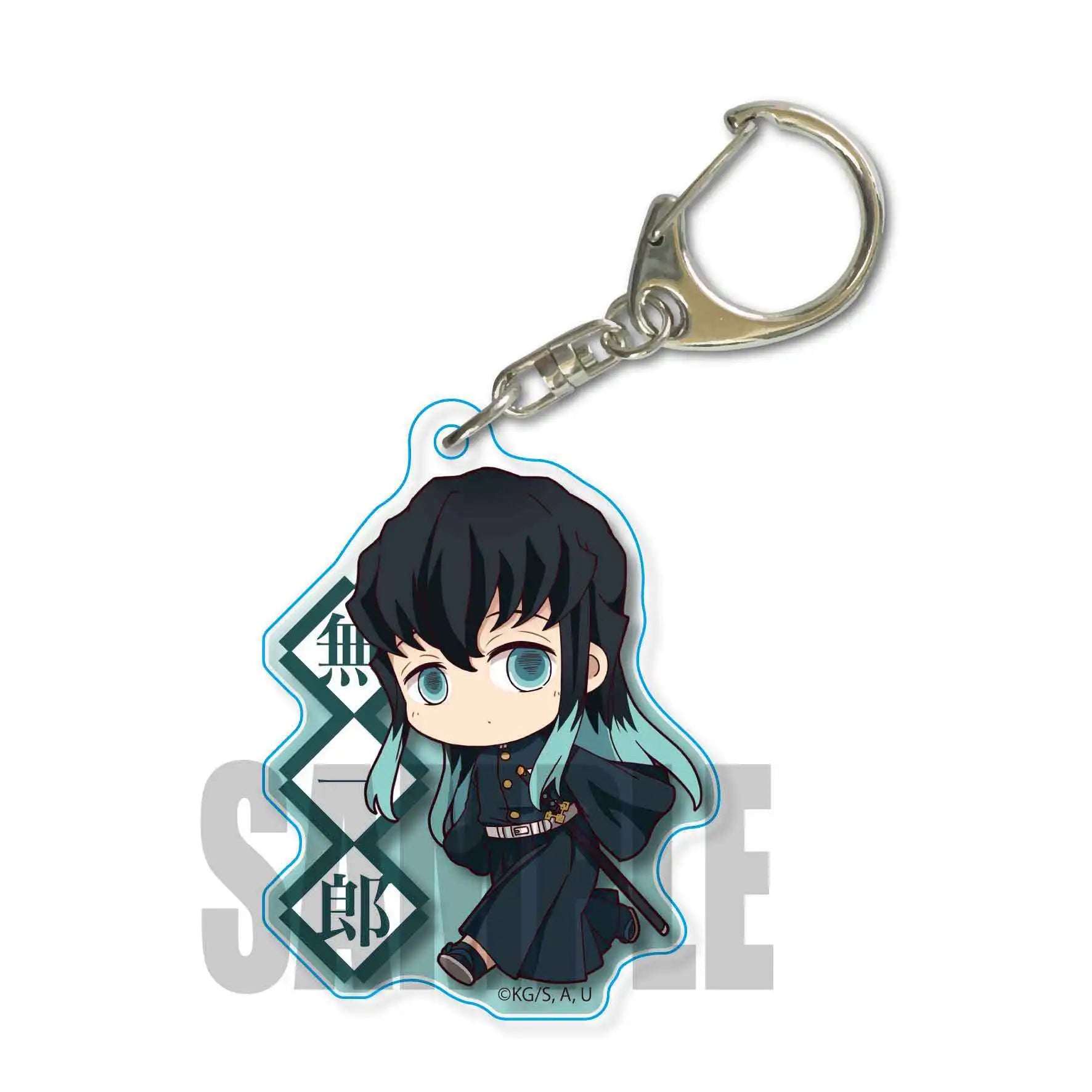 Demon Slayer Acrylic Keychains Kamado Tanjirou Agatsuma Zenitsu Rengoku Kyoujurou Sabito Kibutsuji Muzan Keyrings Pendant Figure