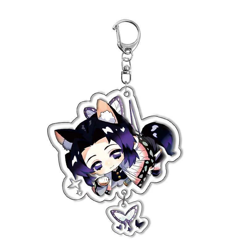 Demon Slayer Anime Peripheral Keychain Tanjiro And Nezuko High-Value Acrylic Bag Pendant Funny Cartoon Key Backpack Keychain