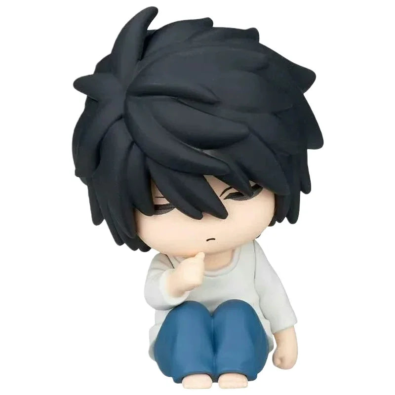 4pcs/Set Death Note Sleeping Figures L Lawliet Light Yagami Misa Amane Ryuk Cute Mini Figures Capsule Toy Car Decor Anime Gifts