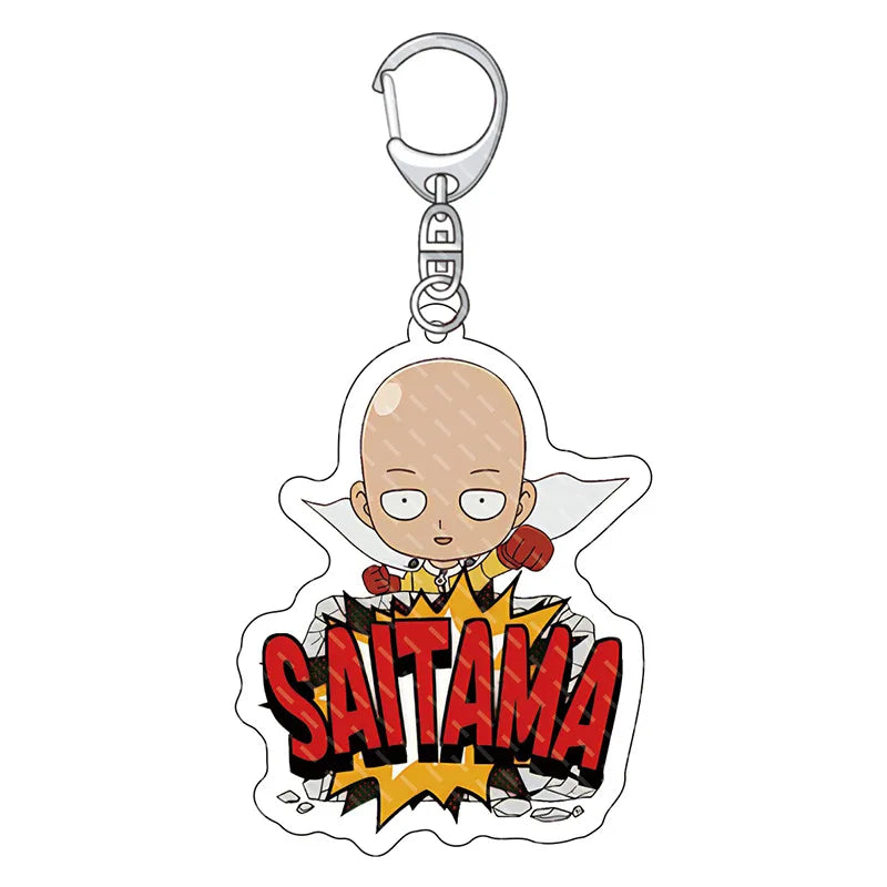 Acrylic One Punch Man Anime Keychain Llavero Lovely Bag Charms Pendant Friends Gift Fans Fun Key Chain Cute Souvenir Kingring