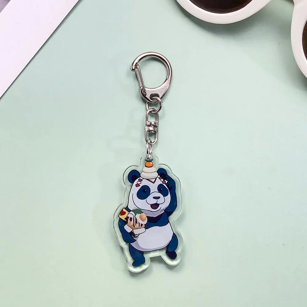 8PCS Anime Jujutsu Kaisen Acrylic Car Keychain Accessories Cartoon Creative Bag Charm Cute Key Holder Backpack Pandent Keyring