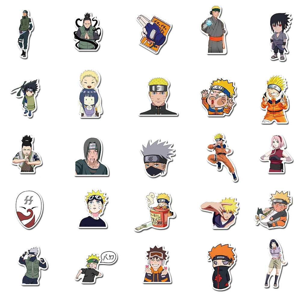 50pcs Anime Stickers Cartoon Uzumaki Laptop Phone Guitar Skateboard Book Decoration Graffiti Sticker Pack Decal Gift Toy