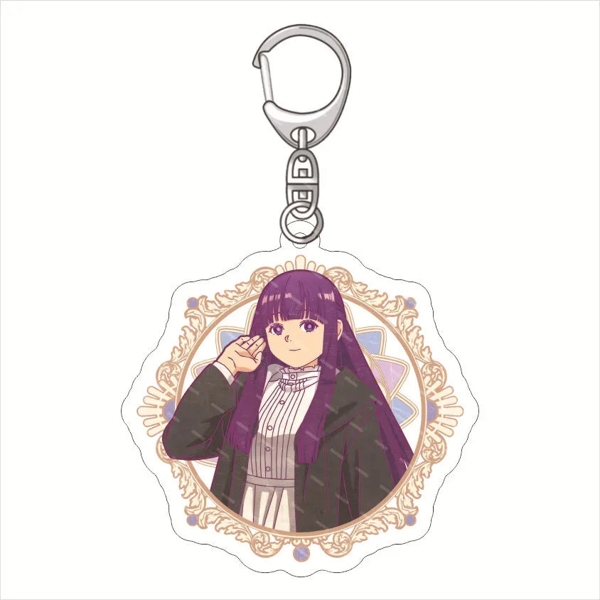 Anime Frieren At The Funeral Keychains Cartoon Figure Himmel Key Chain Ring Pendant Jewelry Fans Gift Cosplay Bag Accessories
