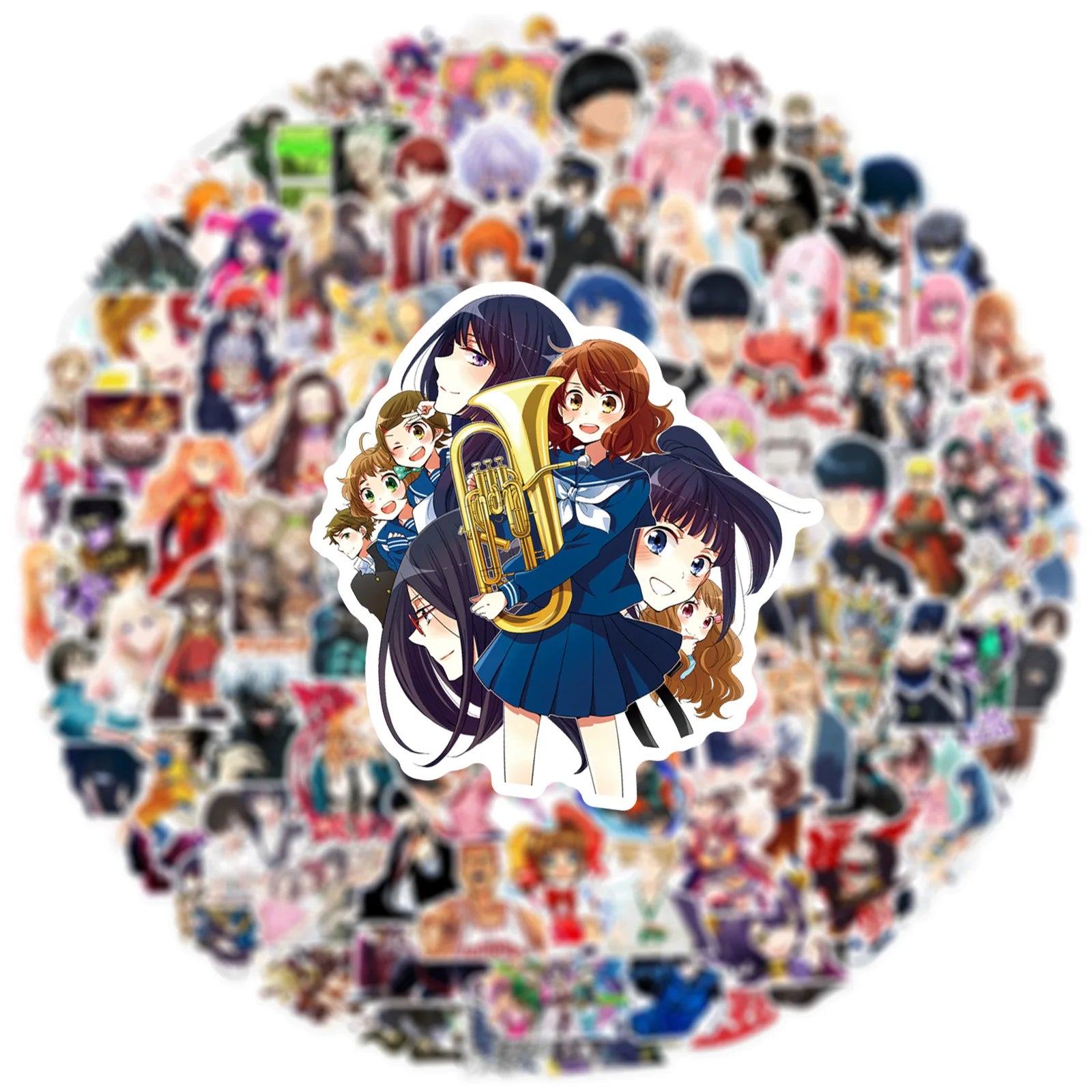100Pcs Cartoon Japanese Manga Mixed Graffiti Stickers Notebook Phone Luggage Car Electric Car Stickers