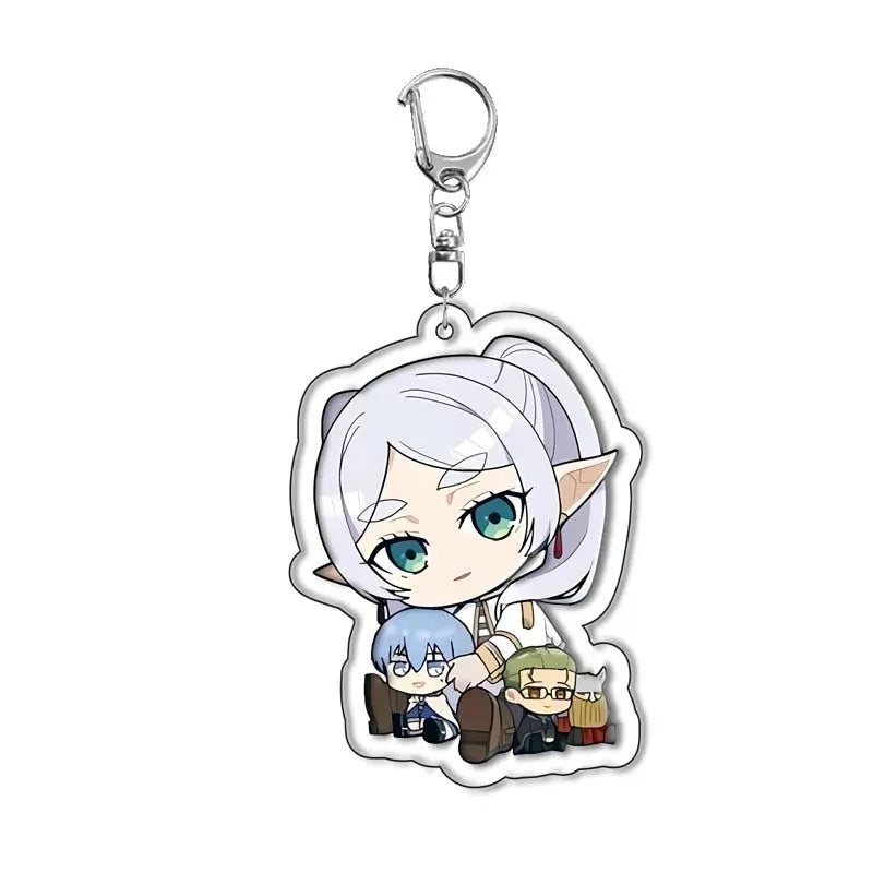 Anime Frieren At The Funeral Keychains Cartoon Figure Himmel Key Chain Ring Pendant Jewelry Fans Gift Cosplay Bag Accessories