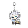 Anime Frieren At The Funeral Keychains Cartoon Figure Himmel Key Chain Ring Pendant Jewelry Fans Gift Cosplay Bag Accessories