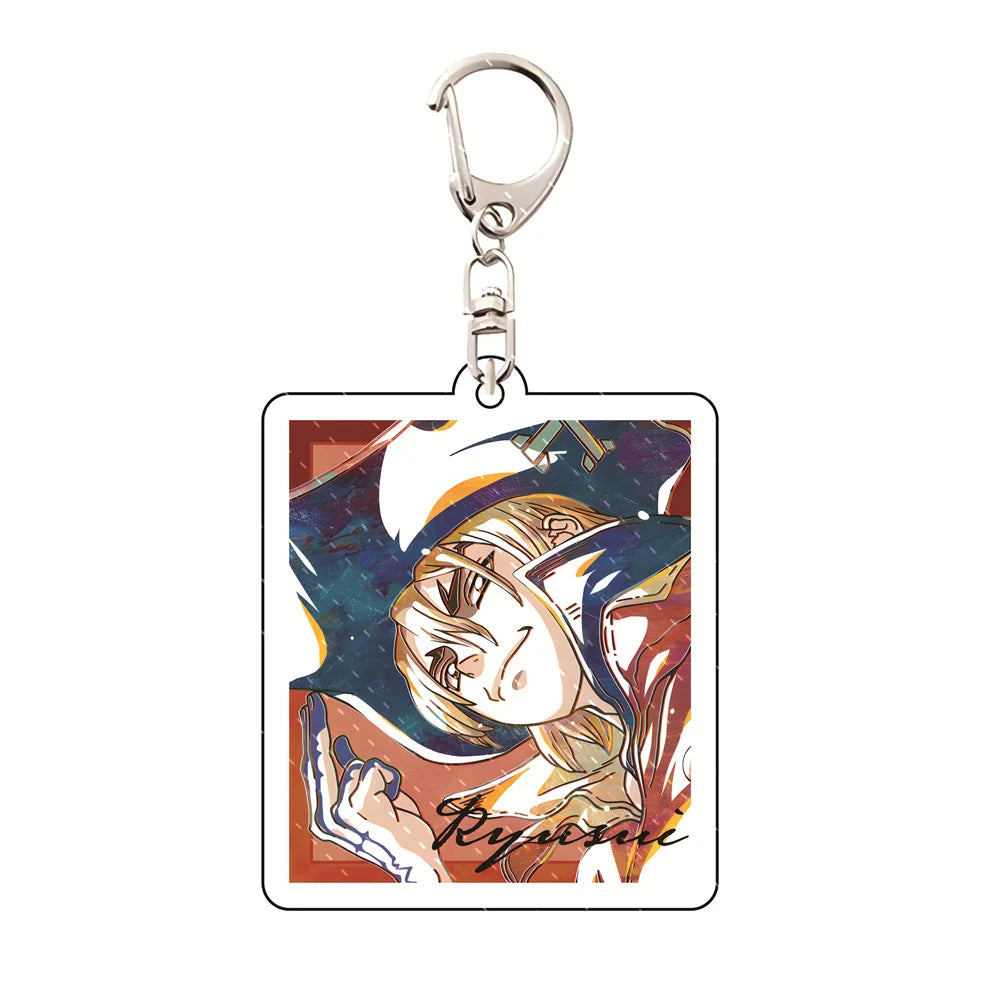 Anime Dr.Stone 5cm High-Transparency Acrylic Keychain Bag Charm Decoration Character-Exclusive Model Portable bag pendant