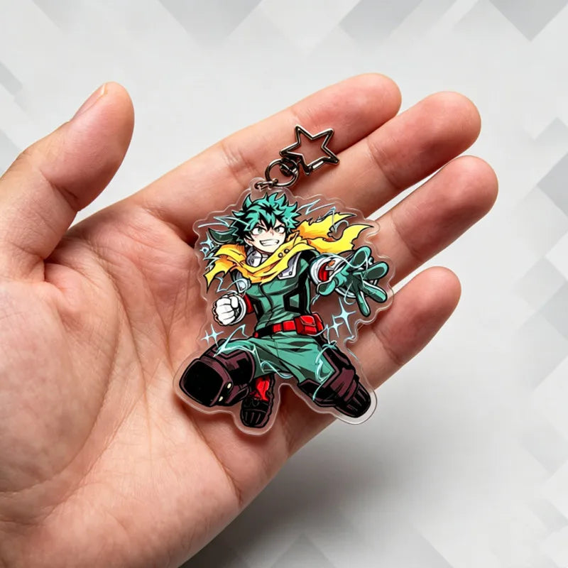 My Academia Acrylic Keychain - Izuku Midoriya & Katsuki Bakugo Q Version Charms - Anime Deku & Kacchan Pendant for Fans