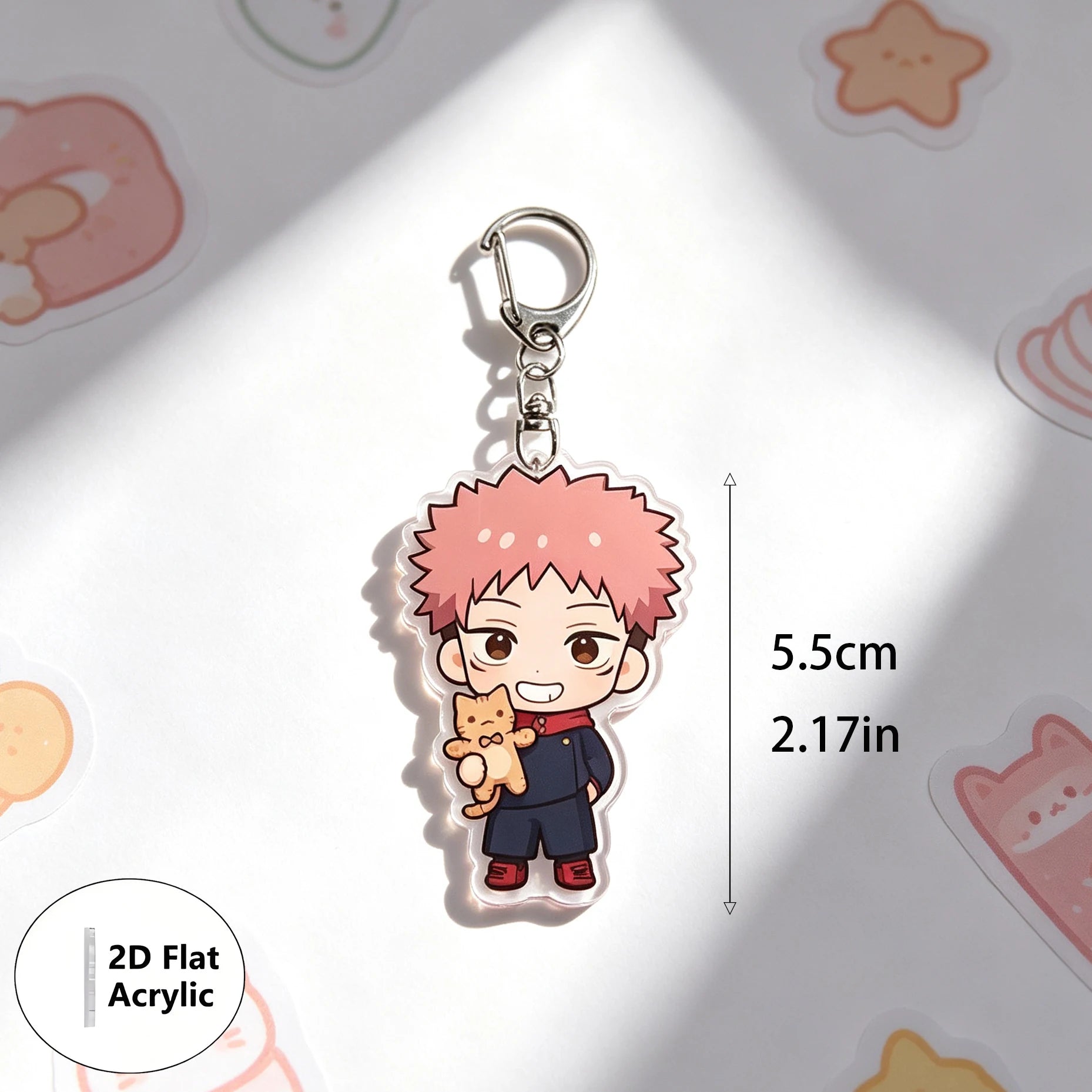 8pcs/set Anime Keychain Jujutsu Kaisen Key Chain Women Accessories Cute Bag Pendant Key Ring Acrylic Cartoon for Friend Gifts