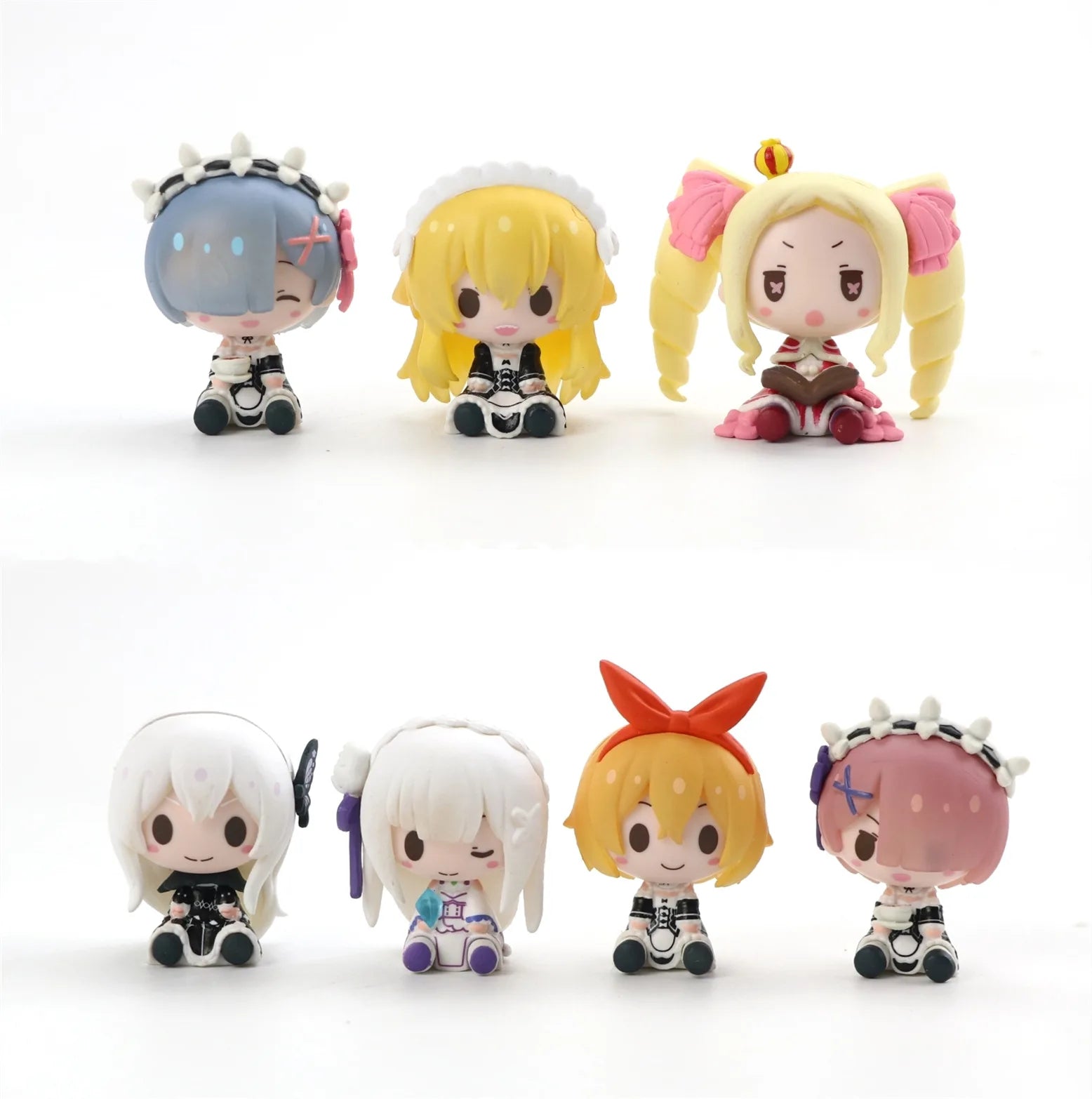 Cartoon Emilia Ram Figure Cute Re Zero Rem Figurines Starting Life in Another World Sculpture Japanese Anime Figure Home Decor