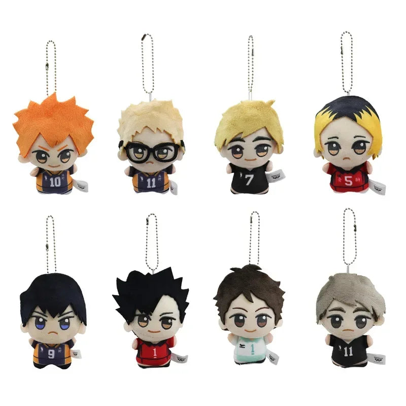 10cm AnimeHaikyuu Volleyball Plush Kozume Kenma Hinata Shoyo Tsukishima Kei Pendant Keychain Cute Soft Stuffed Toy Gift