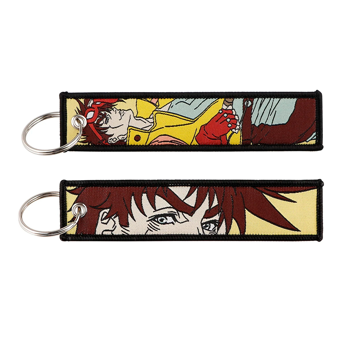 Popular Anime Key Tag Cool Embroidery Keychains Motorcycles Chibi Characters Keychains Adorn Key Ring Accessories Fans Gifts 1pc