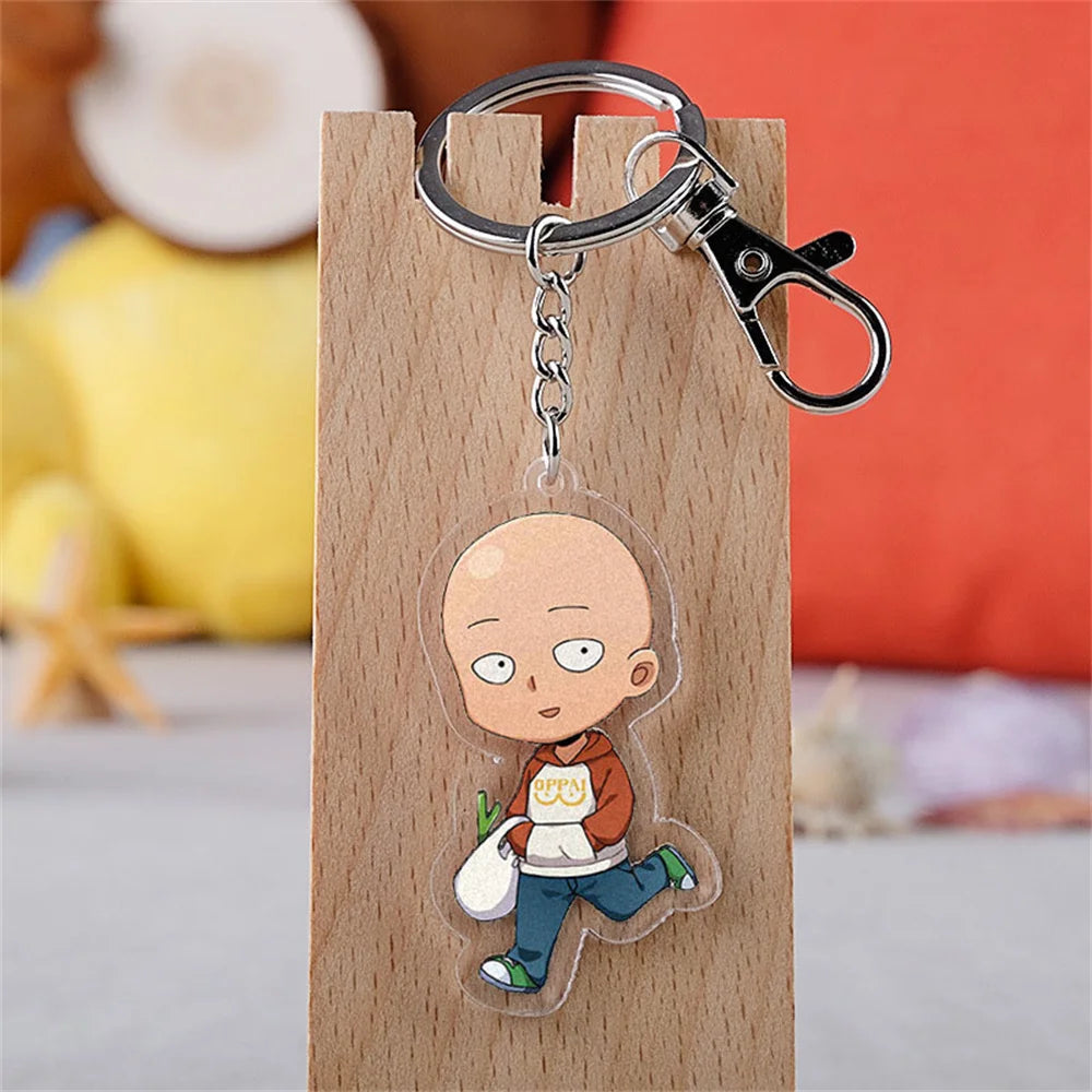 6CM Anime One Punch Men Acrylic Keychain Model Cosplay Charm Characters Ornament Accessories Goods Collection Gifts