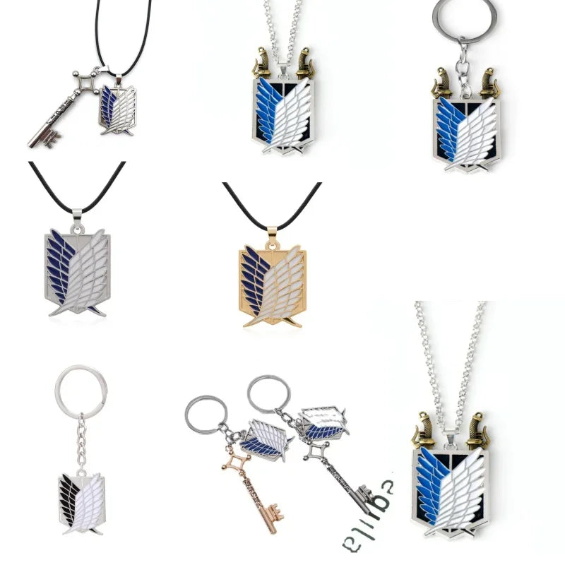 Attack On Titan Wings of Liberty DIY Keychain For Men Women Shingeki No Kyojin Anime Cosplay Key Ring Car Bag Jewelry Collect