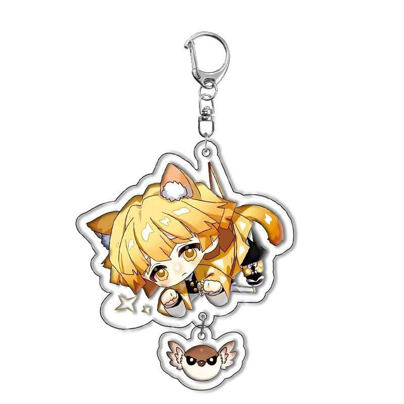 Demon Slayer Anime Peripheral Keychain Tanjiro And Nezuko High-Value Acrylic Bag Pendant Funny Cartoon Key Backpack Keychain