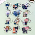12PCS Anime Jujutsu Kaisen Acrylic Car Keychain Accessories Cartoon Creative Bag Charm Funny Key Holder Backpack Pandent Keyring