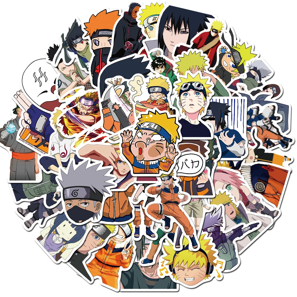 50pcs Anime Stickers Cartoon Uzumaki Laptop Phone Guitar Skateboard Book Decoration Graffiti Sticker Pack Decal Gift Toy