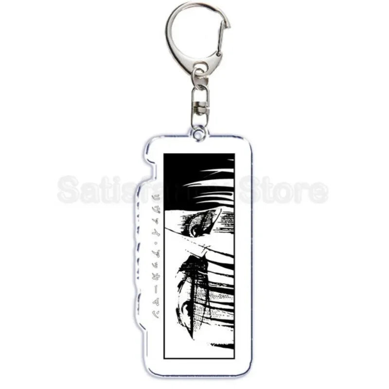 Anime Attacking of The Giants Levi Ackerman Allen Yeager Keychain Pendant Role Playing Double Sided Acrylic Keyring Jewelry Prop