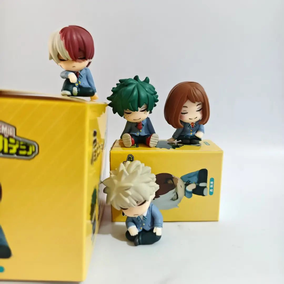 4pcs/set My Hero Academia Tokyo Revengers Cute Sleeping PVC Action Figure Toys