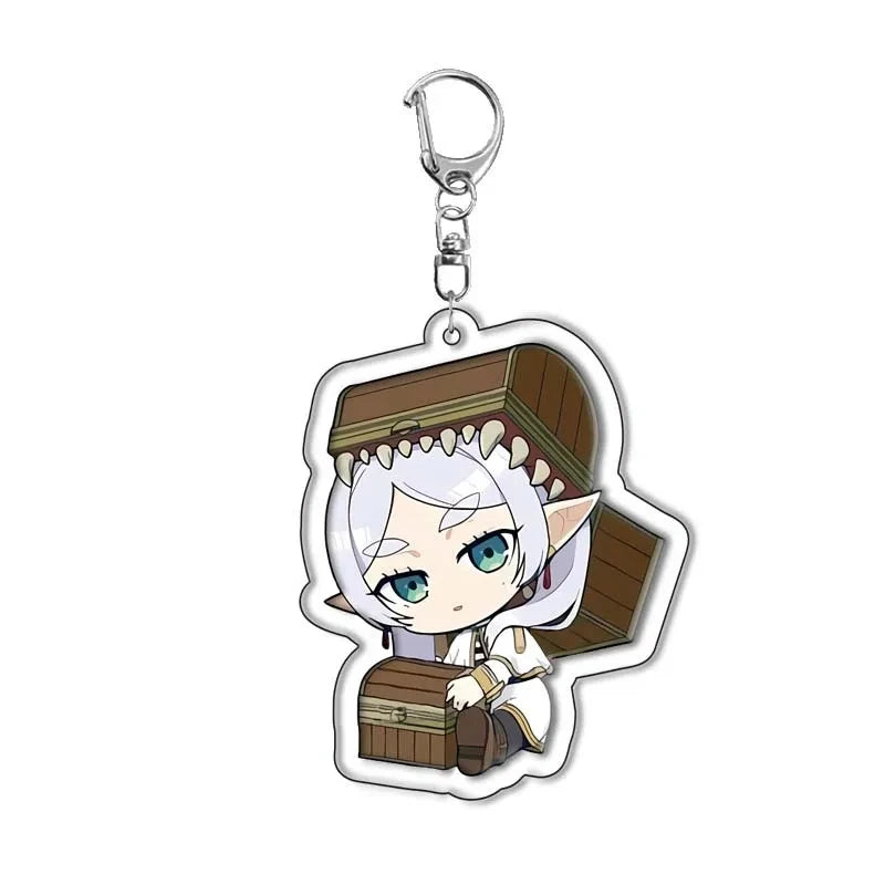 Anime Frieren At The Funeral Keychains Cartoon Figure Himmel Key Chain Ring Pendant Jewelry Fans Gift Cosplay Bag Accessories