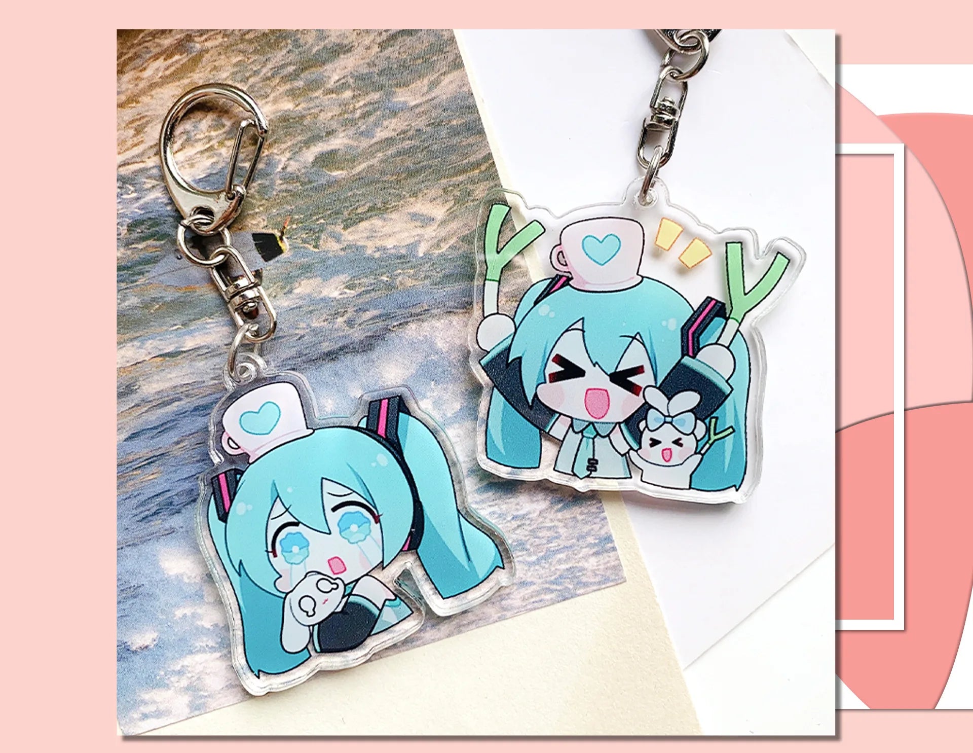Hatsune Miku Acrylic Keychain Cute Girl Anime Peripheral Creativity Cute Backpack Pendant Decor Fashion Surprise Couple Toy Gift