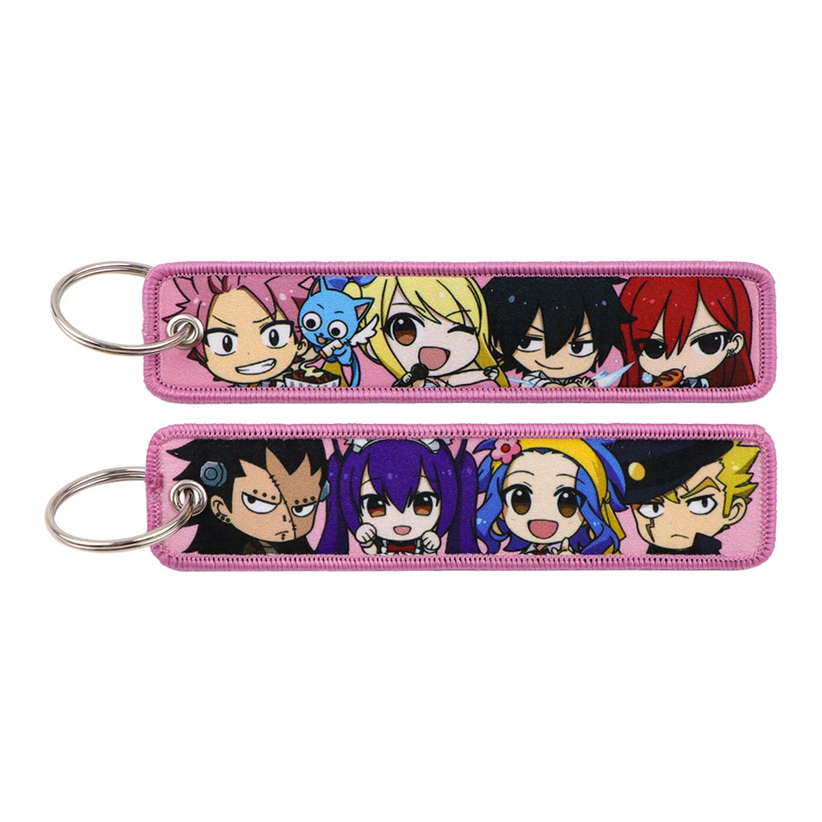 Popular Anime Key Tag Cool Embroidery Keychains Motorcycles Chibi Characters Keychains Adorn Key Ring Accessories Fans Gifts 1pc