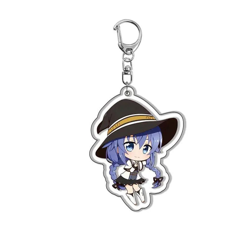 Anime Mushoku Tensei：Jobless Reincarnation Keychain Cartoon Figure Roxy Sylphiette Eris Boreas Greyrat Key Ring Jewelry Gifts