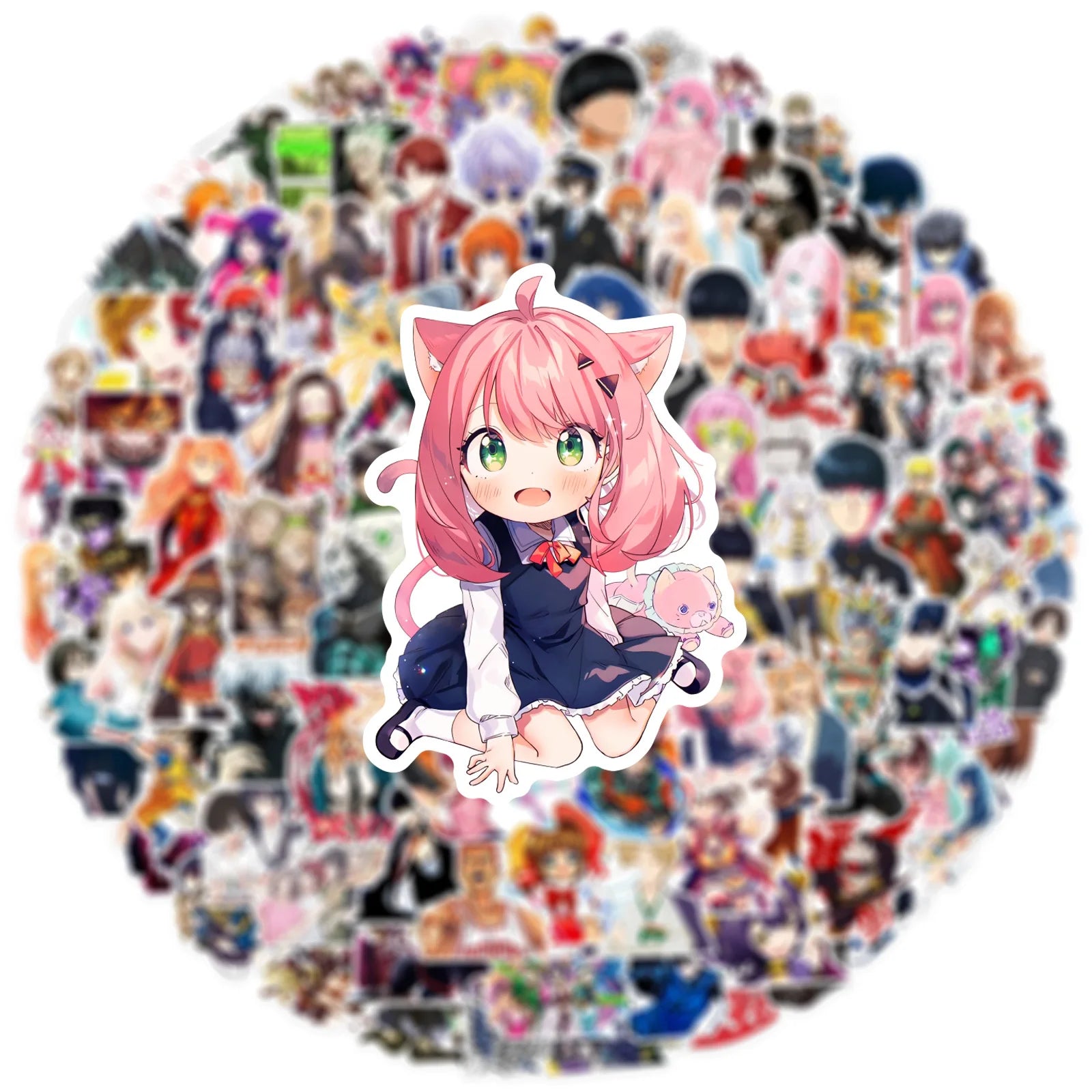 100Pcs Cartoon Japanese Manga Mixed Graffiti Stickers Notebook Phone Luggage Car Electric Car Stickers