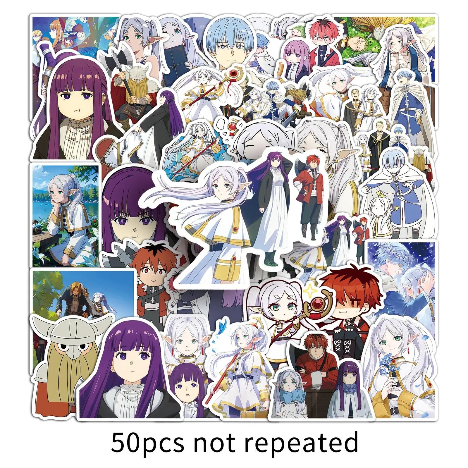 50PCS The Buried Florian  Stickers Graffiti Frieren Stickers DIY Diary Phone Case Handmade Scrapbook Aesthetic Stickers