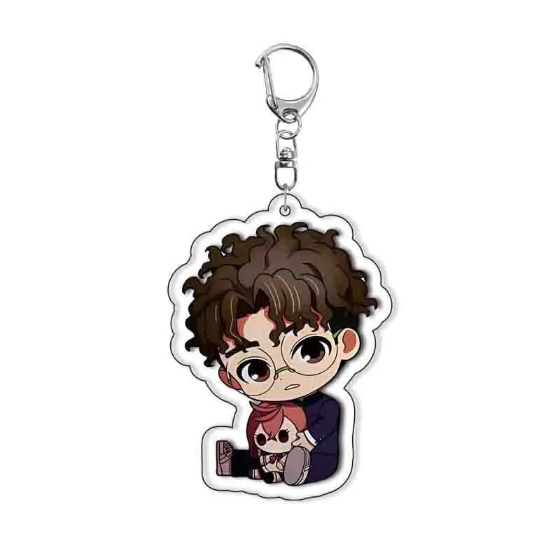 6pcs/set Anime DAN DA DAN Keychain Man Key Chain for Accessories Cute Bag Pendant Key Ring Acrylic Cartoon for Friends wholesale