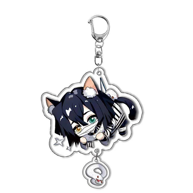 Demon Slayer Anime Peripheral Keychain Tanjiro And Nezuko High-Value Acrylic Bag Pendant Funny Cartoon Key Backpack Keychain