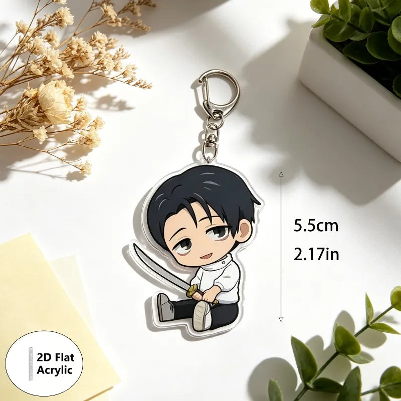 4/10pcs/set Anime Keychain Jujutsu Kaisen Key Chain Women Accessories Cute Bag Pendant Key Ring Acrylic Cartoon for Friend Gifts