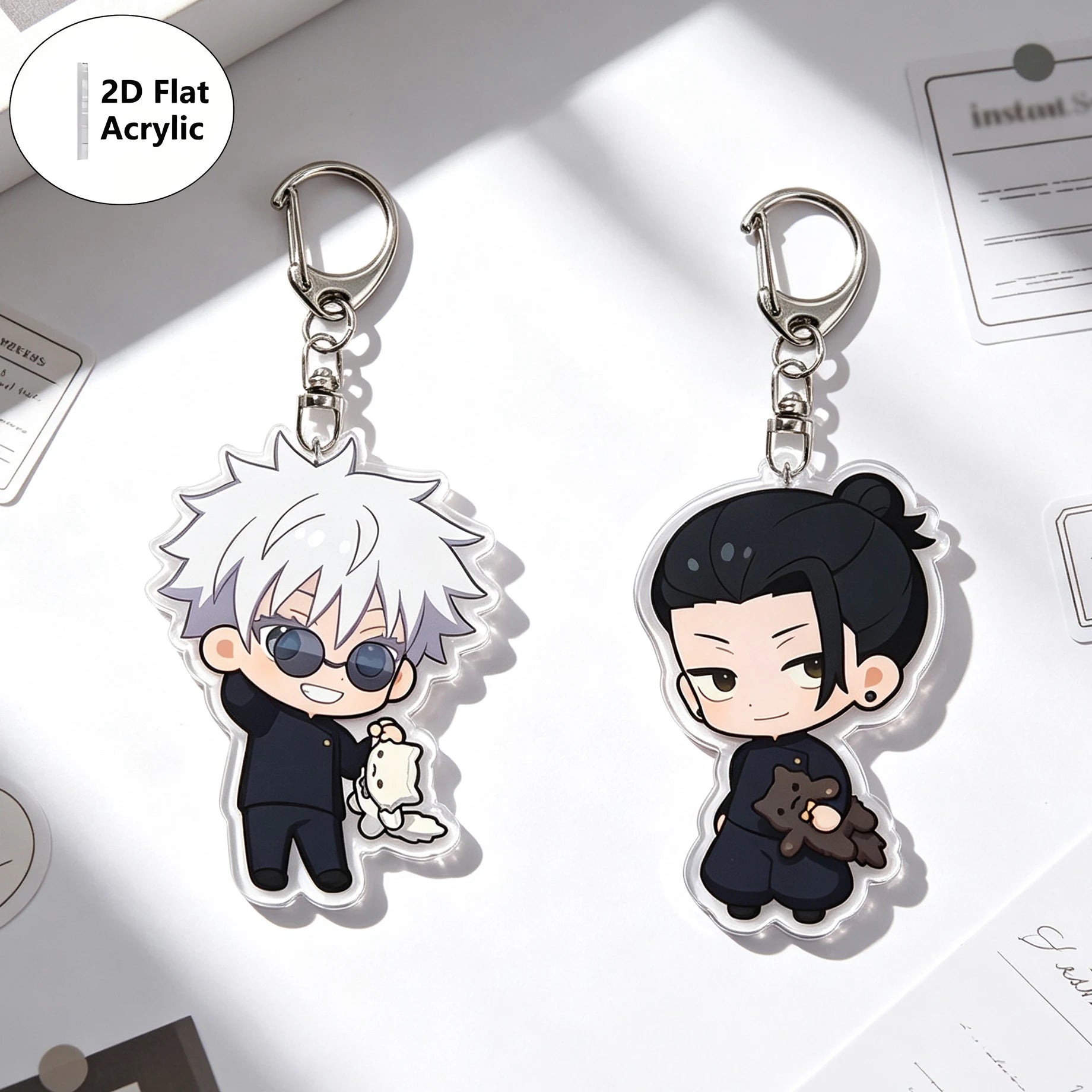 8pcs/set Anime Keychain Jujutsu Kaisen Key Chain Women Accessories Cute Bag Pendant Key Ring Acrylic Cartoon for Friend Gifts