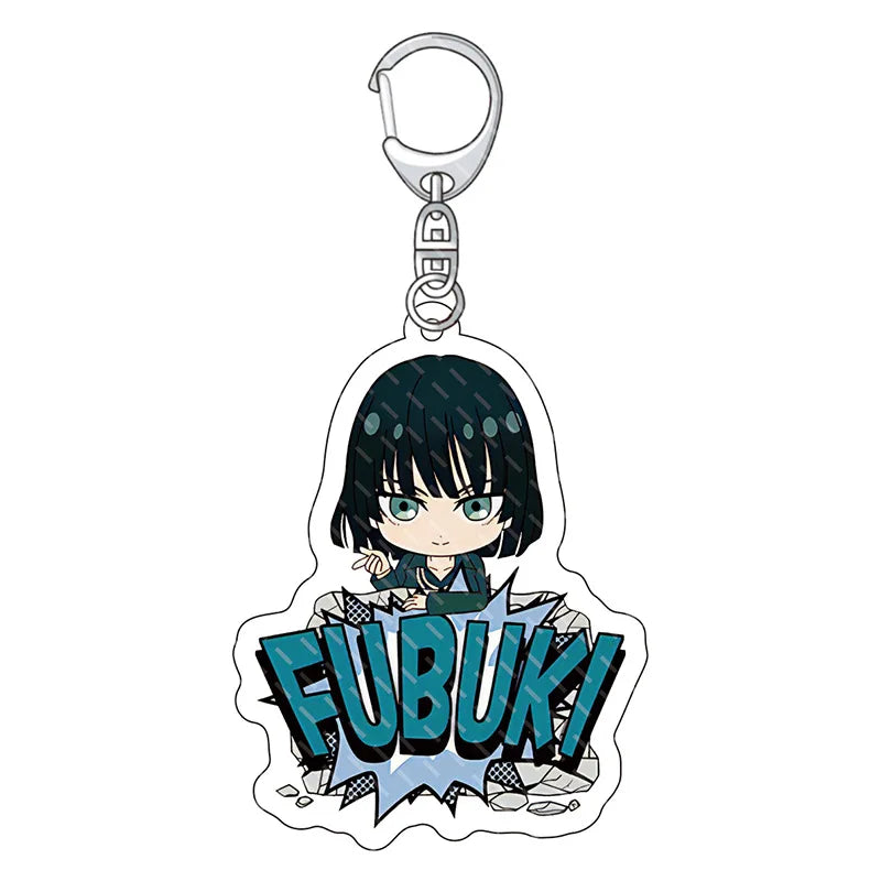Acrylic One Punch Man Anime Keychain Llavero Lovely Bag Charms Pendant Friends Gift Fans Fun Key Chain Cute Souvenir Kingring