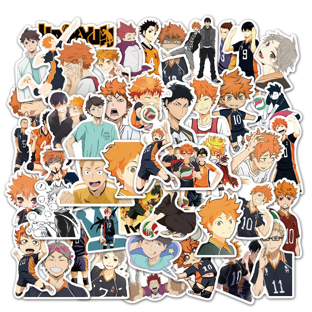 52Pcs Haikyuu Graffiti Stickers Volleyball Japanese Anime For Suitcase Laptop Luggage Motorcycle Phone Skateboard Car