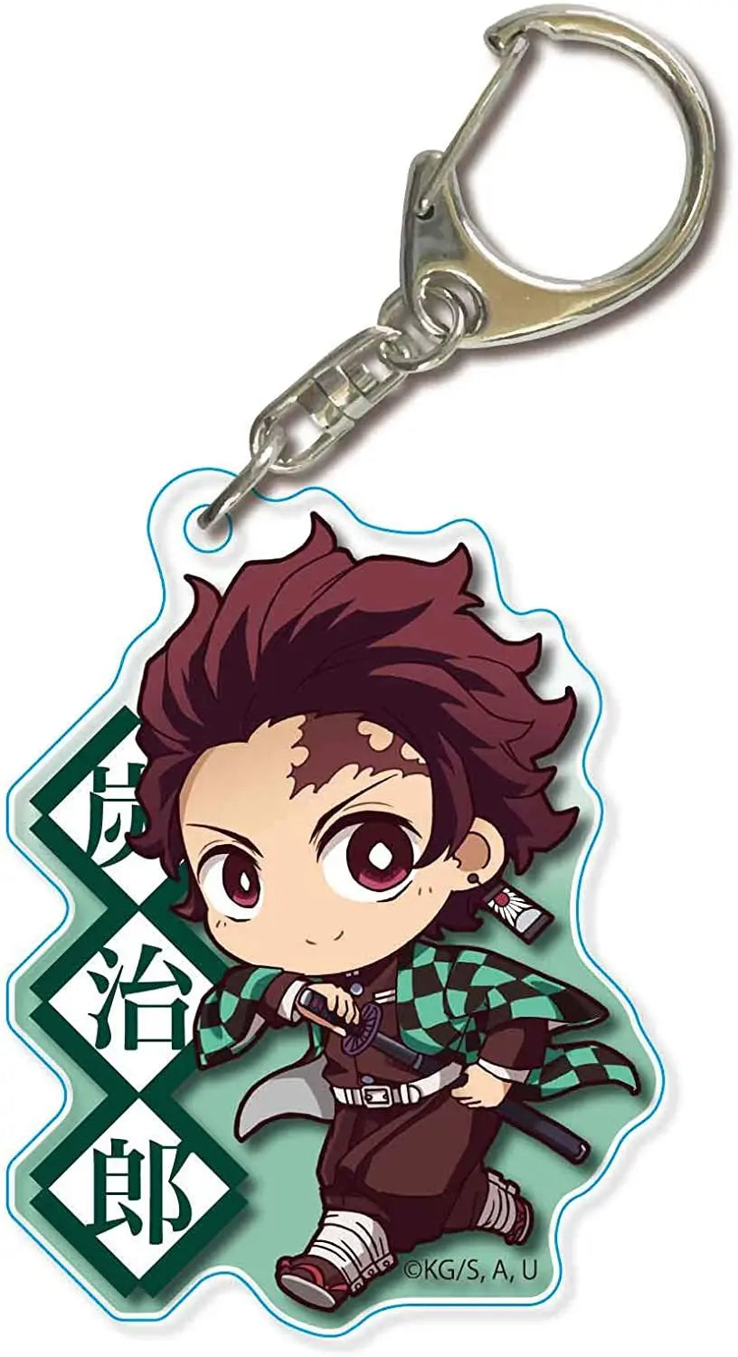 Demon Slayer Acrylic Keychains Kamado Tanjirou Agatsuma Zenitsu Rengoku Kyoujurou Sabito Kibutsuji Muzan Keyrings Pendant Figure