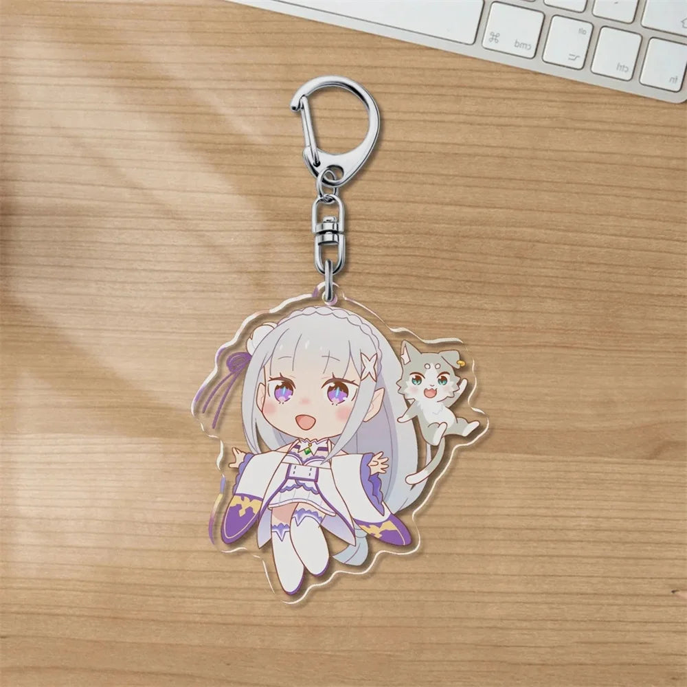 Charm Anime Re:ZERO -Starting Life in Another World Acrylic 6CM Keychain Model Cosplay Characters Ornament Accessories Good Gift