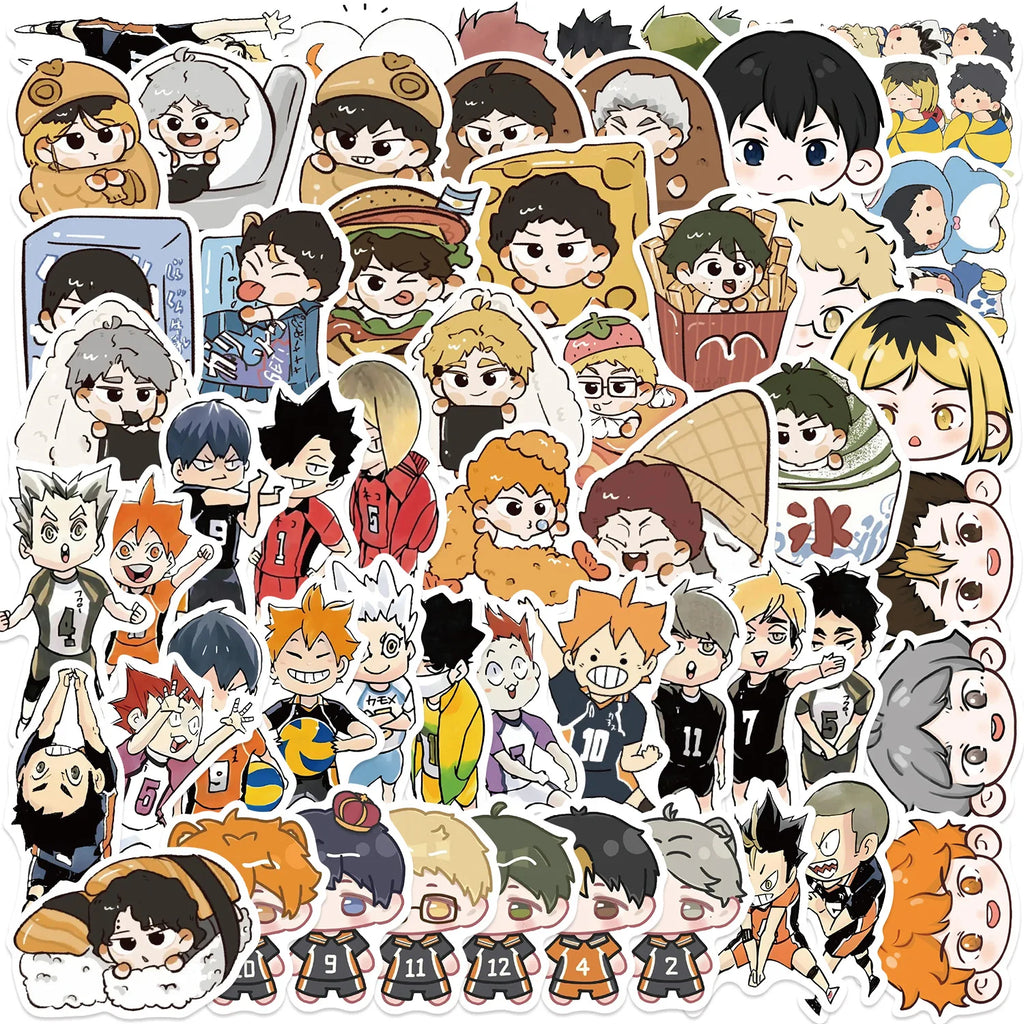 10/50PCS Volleyball Haikyuu! Graffiti Stickers Anime for Phone Bottle Scrapbook Travel Bag DIY Aesthetic Decals Creative Gifts